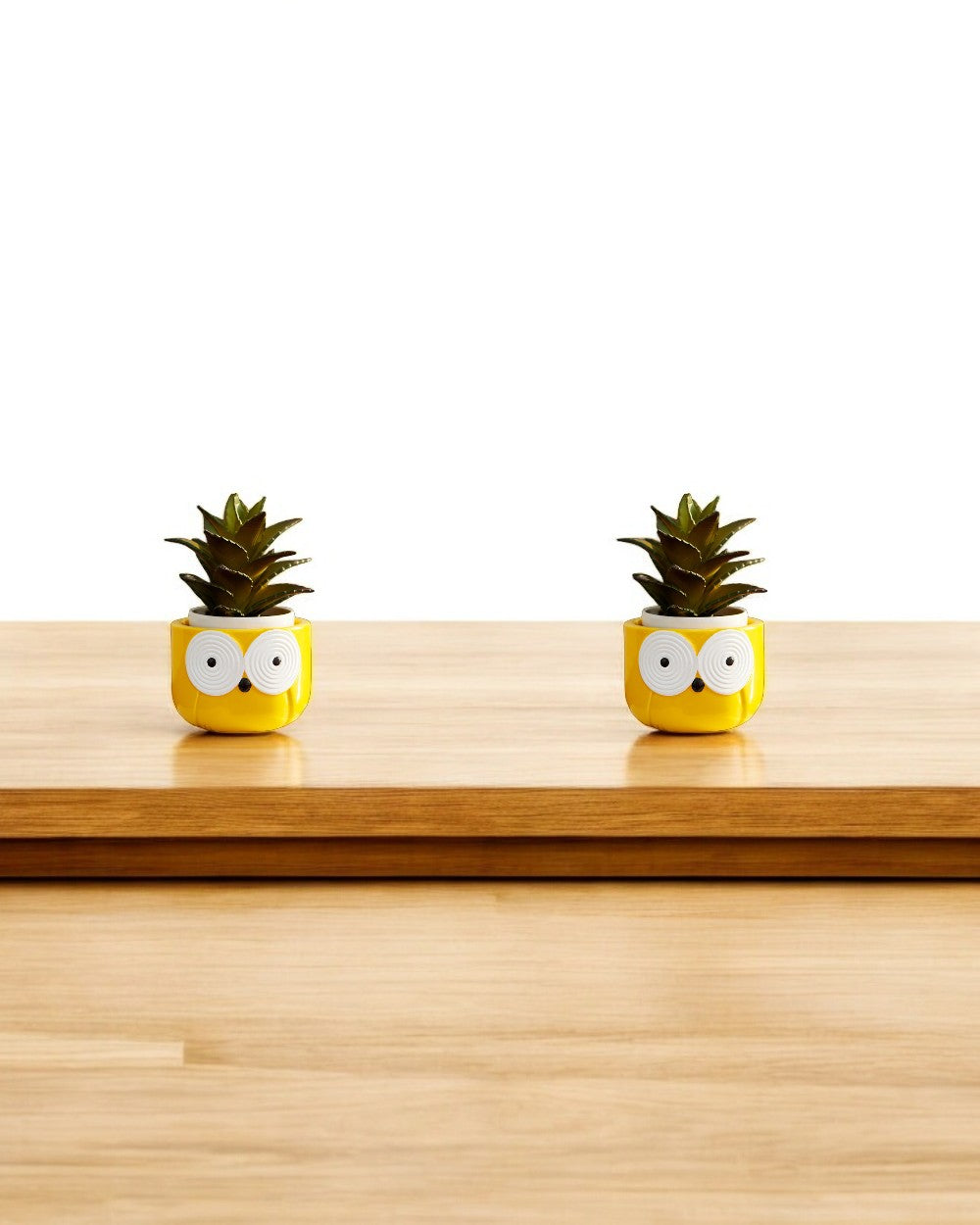 Yellow Owl Mini Planter Pot |Non Toxic Resin | Cute Succulent Small Pot