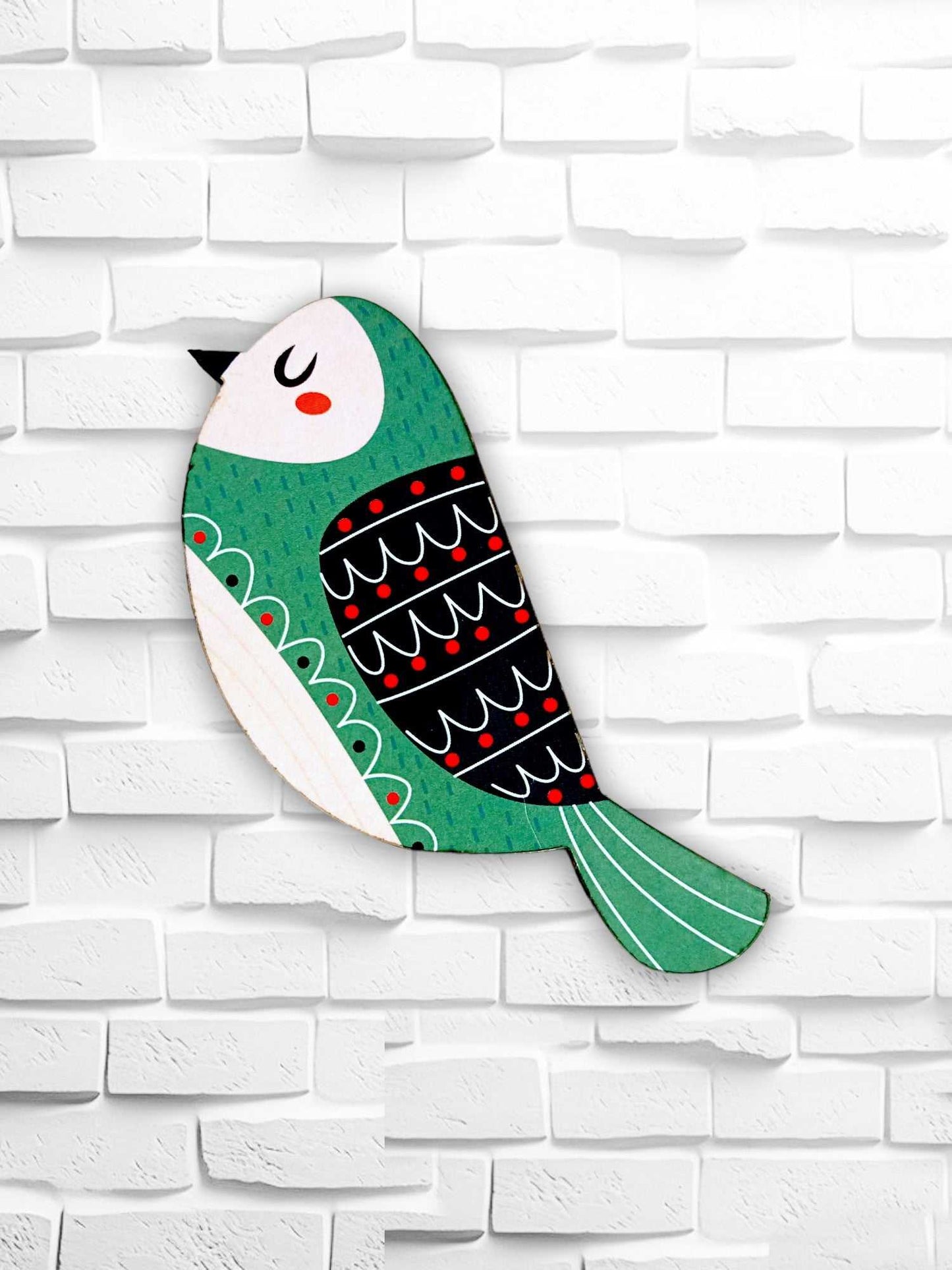 Fridge Magnet - Green Color Full Bird - Mandala Design