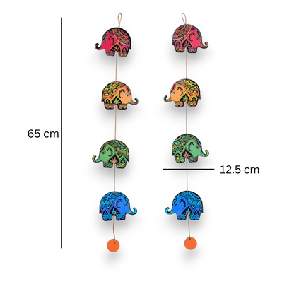 Whimsical Multicolor Elephant Door Hanging - Bring Luck