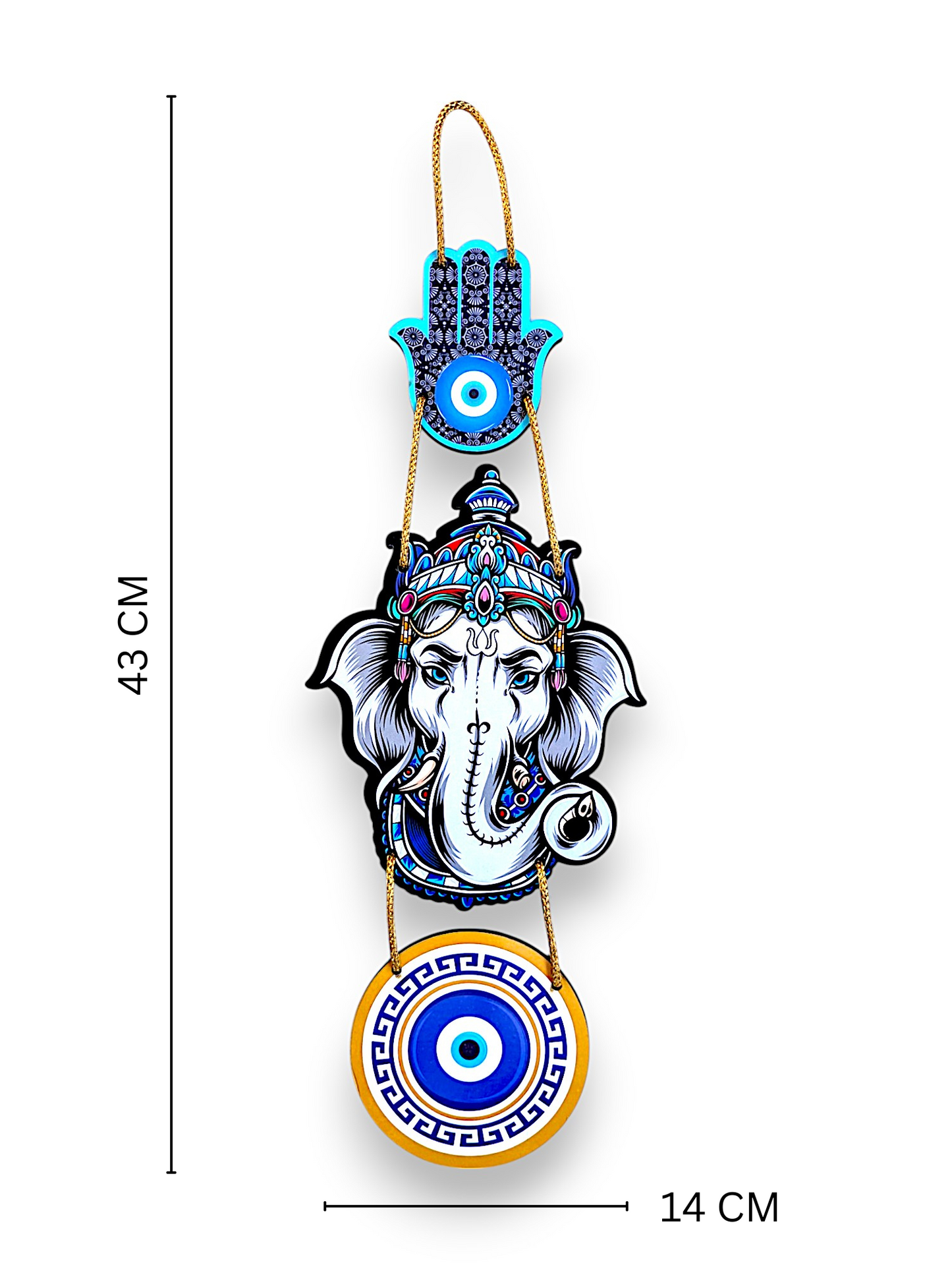 Ganesh Ji Wall Hanging with Evil Eye Protection