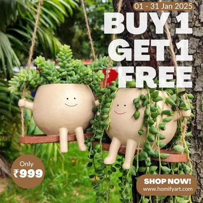 Swing Hanging Planter Pot - for Indoor & Outdoor Decor