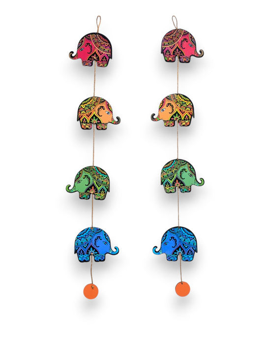 Whimsical Multicolor Elephant Door Hanging - Bring Luck