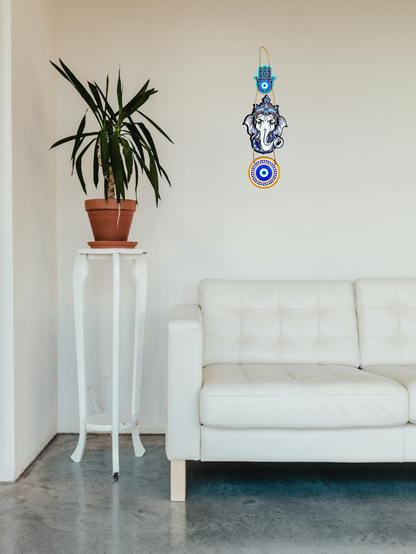 Ganesh Ji Wall Hanging with Evil Eye Protection